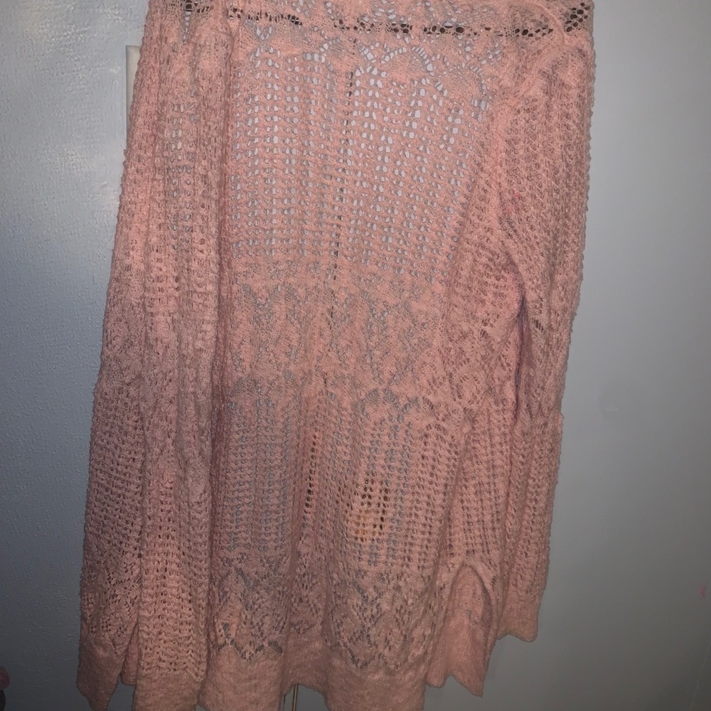 Pink cardigan sweater!